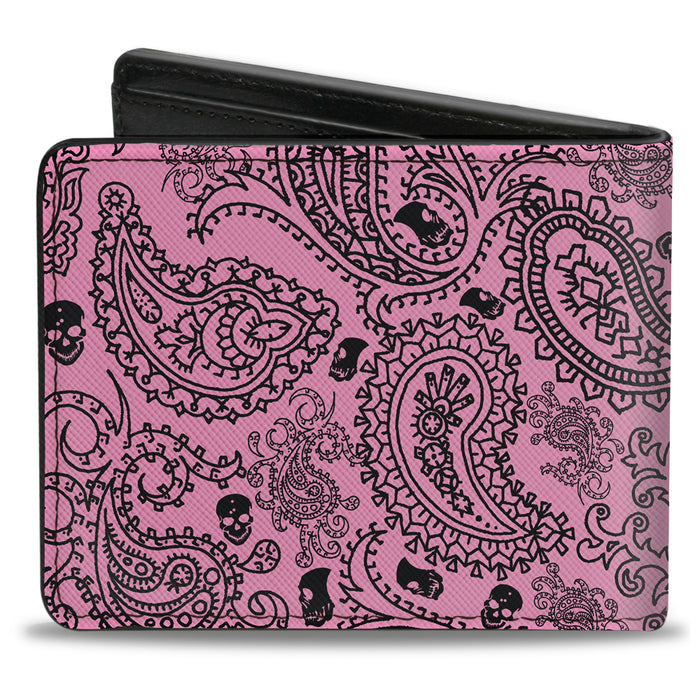 Bi-Fold Wallet - Bandana Skulls Pink Black Bi-Fold Wallets Buckle-Down   