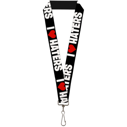 Lanyard - 1.0" - I "HEART" HATERS Black White Red Lanyards Buckle-Down   
