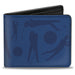 Bi-Fold Wallet - Golfing Silhouettes Collage Blues Bi-Fold Wallets Buckle-Down   