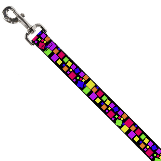 Dog Leash - Squares Black/Multi Color Dog Leashes Buckle-Down   