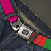 BD Wings Logo CLOSE-UP Full Color Black Silver Seatbelt Belt - Multi Color Blocks Webbing Seatbelt Belts Buckle-Down   