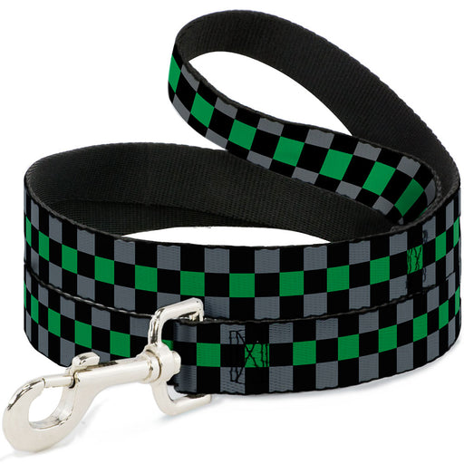 Dog Leash - Checker Black/Gray/1 Green Dog Leashes Buckle-Down   