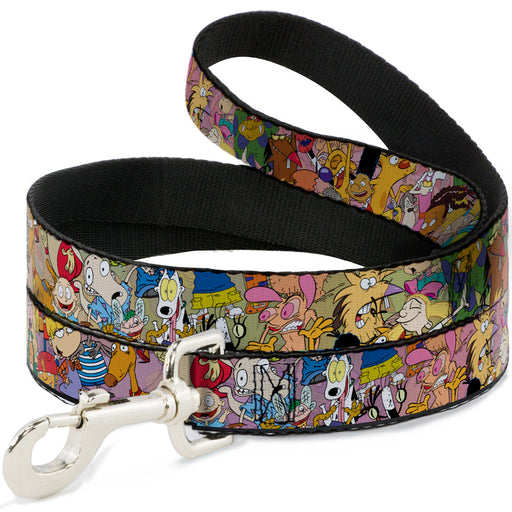 Dog Leash - Nick 90's Rewind Character Mash Up Collage2 Pinks Dog Leashes Nickelodeon   