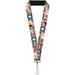 Lanyard - 1.0" - Pin Up Girl Poses CLOSE-UP Star & Stripes Gray Blue White Red Lanyards Buckle-Down   