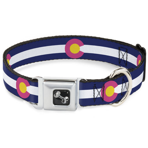 Dog Bone Seatbelt Buckle Collar - Colorado Flags6 Repeat Blue/White/Pink/Yellow Seatbelt Buckle Collars Buckle-Down   