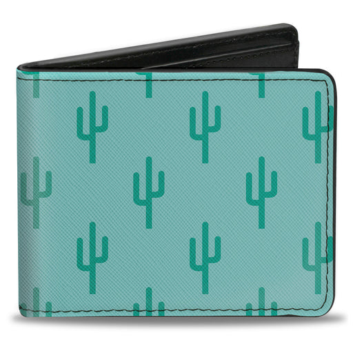 Bi-Fold Wallet - Cacti1 Aqua Blues Bi-Fold Wallets Buckle-Down   