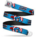MARVEL COMICS Captain America Shield Full Color Navy Seatbelt Belt - CAPTAIN AMERICA w/Action Pose Weathered Blue Webbing Seatbelt Belts Marvel Comics   