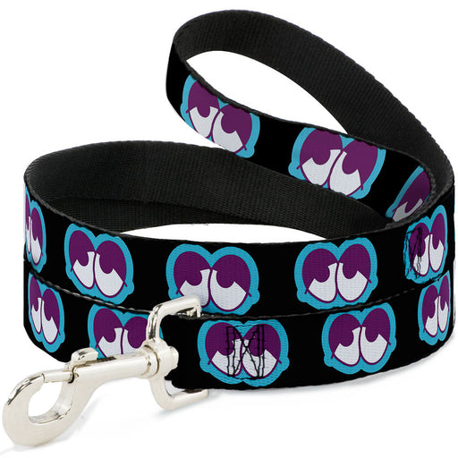 Dog Leash - Dopey Eyes Black/Baby Blue/Purple Dog Leashes Buckle-Down   