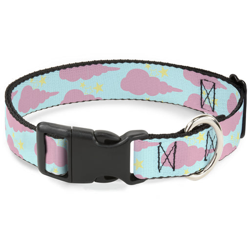 Plastic Clip Collar - Cloudy/Starry Sky Aqua/Pink/Yellow Plastic Clip Collars Buckle-Down   