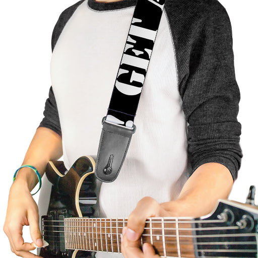 Guitar Strap - GET A LIFE! Black White Guitar Straps Buckle-Down   