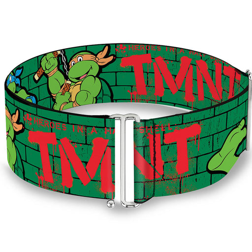 Cinch Waist Belt - Classic TMNT Group Pose2 TMNT Green Brick Wall Womens Cinch Waist Belts Nickelodeon   