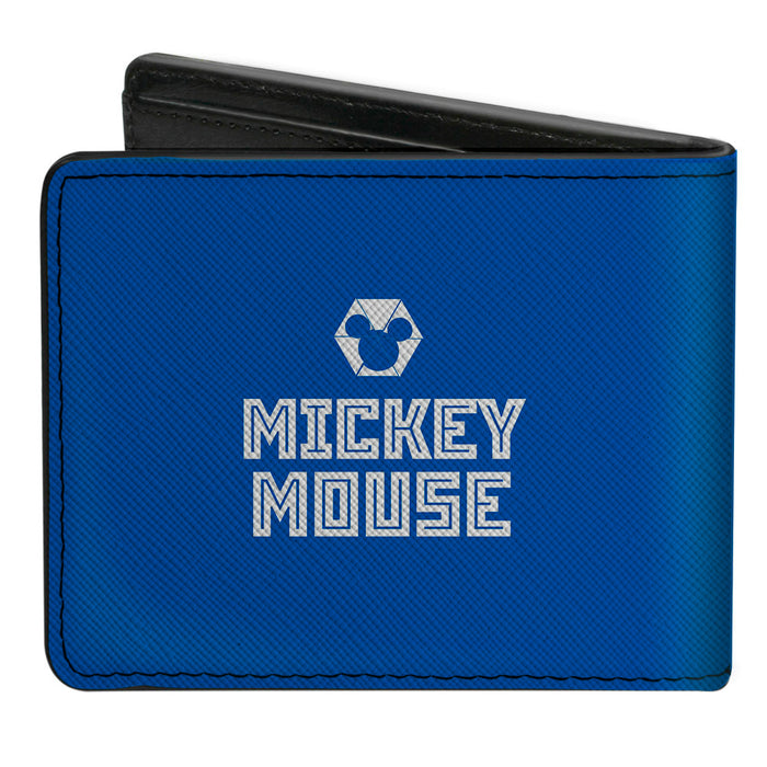 Bi-Fold Wallet - Mickey Mouse Kaleidoscope Face + Text Logo Blues White Bi-Fold Wallets Disney   