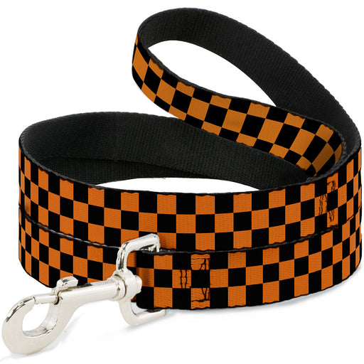 Dog Leash - Checker Black/Neon Orange Dog Leashes Buckle-Down   