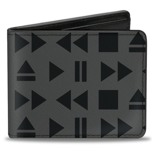 Bi-Fold Wallet - Control Buttons Black Gray Bi-Fold Wallets Buckle-Down   