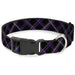 Plastic Clip Collar - Plaid Black/Purple/Gray Plastic Clip Collars Buckle-Down   