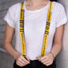 Suspenders - 1.0" - HUFFLEPUFF Badge 2-Stripe Yellow Black Grays Suspenders The Wizarding World of Harry Potter   