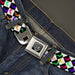 BD Wings Logo CLOSE-UP Full Color Black Silver Seatbelt Belt - Mud Flap Girl Diamonds Black/White/Multi Neon Webbing Seatbelt Belts Buckle-Down   