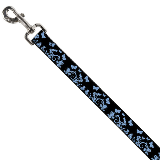 Dog Leash - Butterfly Garden Black/Blue Dog Leashes Buckle-Down   