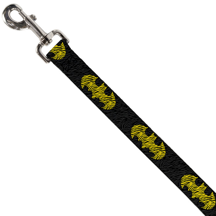 Dog Leash - Zebra Bat Signal Black/Gray/Yellow/Black Dog Leashes DC Comics   