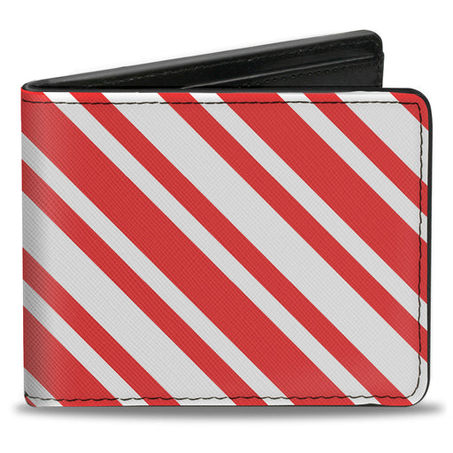 Bi-Fold Wallet - Candy Cane3 Stripe White 3-Red Bi-Fold Wallets Buckle-Down   