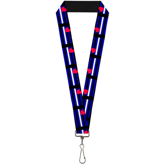 Lanyard - 1.0" - Flag Leather Black Blue Red White Lanyards Buckle-Down   