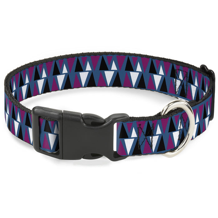 Plastic Clip Collar - Peaks Turquoise/Fuchsia/Black/White Plastic Clip Collars Buckle-Down   