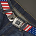 BD Wings Logo CLOSE-UP Full Color Black Silver Seatbelt Belt - American Flag Diagonal Webbing Seatbelt Belts Buckle-Down   