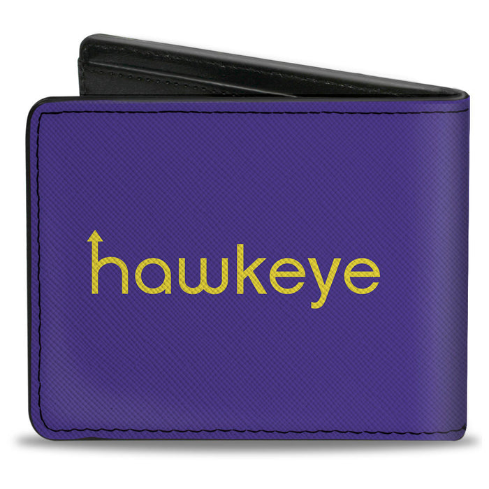 MARVEL STUDIOS HAWKEYE Bi-Fold Wallet - Hawkeye and Kate Bishop Pose + Logo Purple Black White Bi-Fold Wallets Marvel Comics   