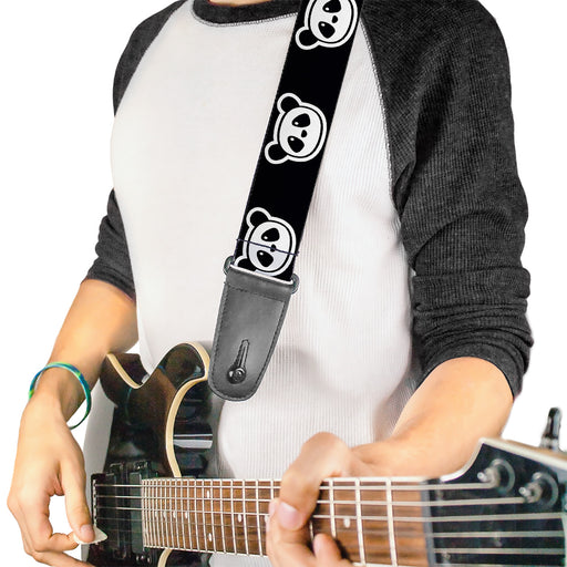 Guitar Strap - Panda Bear Cartoon2 Black White Guitar Straps Buckle-Down   