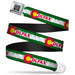 BD Wings Logo CLOSE-UP Full Color Black Silver Seatbelt Belt - COLFAX Green Stripe Weathered Webbing Seatbelt Belts Buckle-Down   