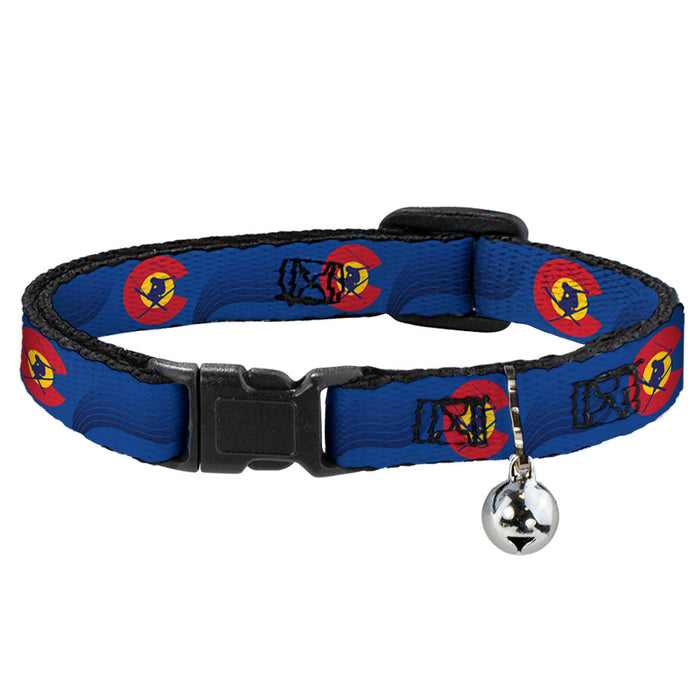 Cat Collar Breakaway - Colorado Skier3 Blues Red Yellow Breakaway Cat Collars Buckle-Down   