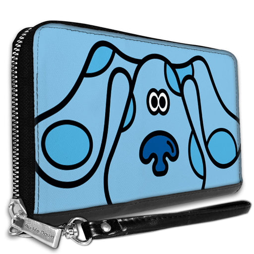 PU Zip Around Wallet Rectangle - Blue's Clues Blue Face Blues Clutch Zip Around Wallets Nickelodeon   