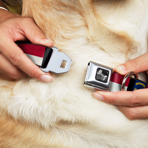 Dog Bone Seatbelt Buckle Collar - North Carolina Flag Distressed/Black Seatbelt Buckle Collars Buckle-Down   