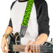 Guitar Strap - Cheebra Green Black Guitar Straps Buckle-Down   