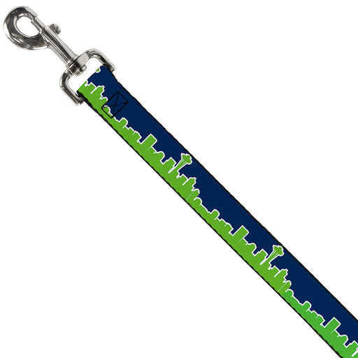 Dog Leash - Seattle Skyline Navy/Bright Green Dog Leashes Buckle-Down   