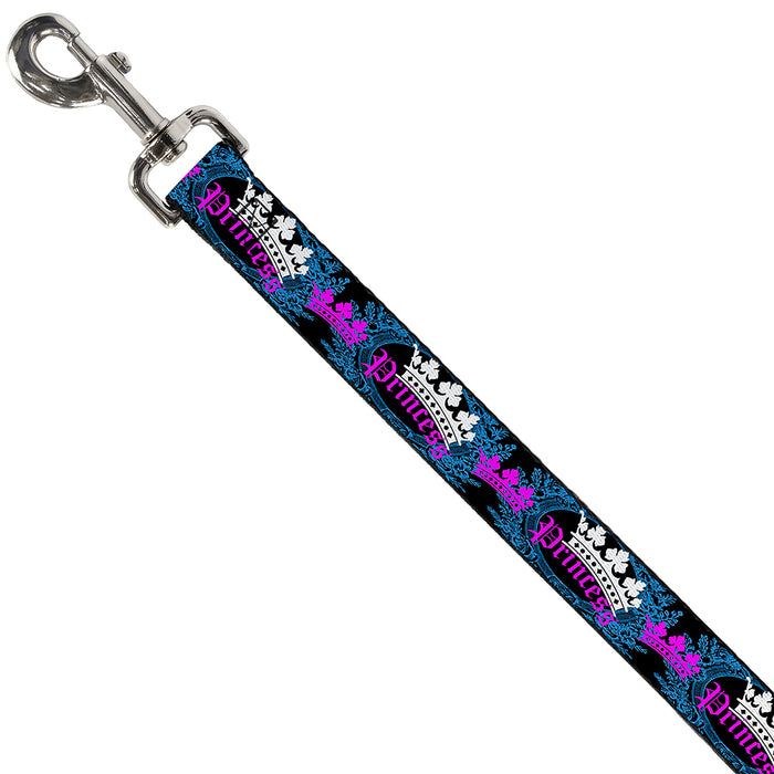 Dog Leash - Crown Princess Oval Black/Turquoise Dog Leashes Buckle-Down   