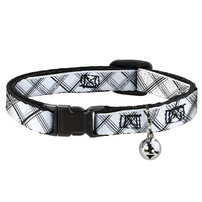 Cat Collar Breakaway - Plaid X Weathered White Gray Breakaway Cat Collars Buckle-Down   