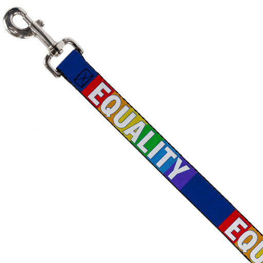 Dog Leash - EQUALITY Blocks Rainbow/Blue/White Dog Leashes Buckle-Down   