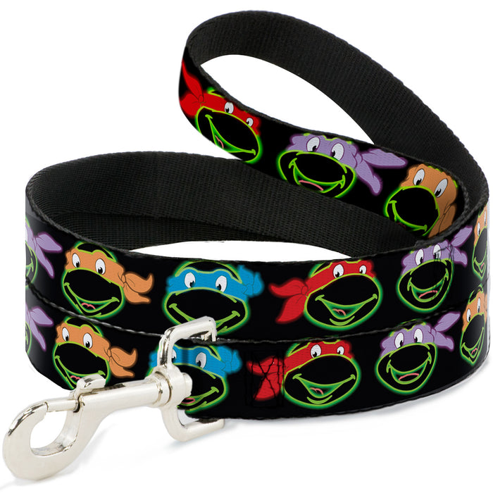 Dog Leash - Classic Teenage Mutant Ninja Turtles Electric Expressions Black/Multi Neon Dog Leashes Nickelodeon   