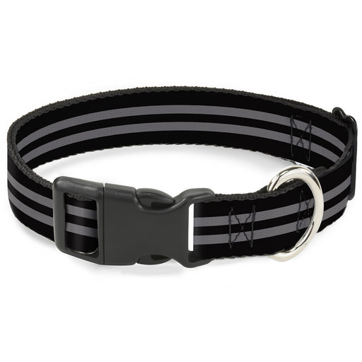 Plastic Clip Collar - Stripe Black/Gray Plastic Clip Collars Buckle-Down   