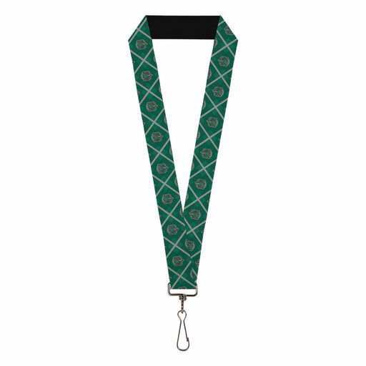 Lanyard - 1.0" - Harry Potter Slytherin Crest Plaid Greens Gray Lanyards The Wizarding World of Harry Potter Default Title  