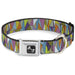 Dog Bone Seatbelt Buckle Collar - Stained Glass Mosaic Multi Color Seatbelt Buckle Collars Buckle-Down   