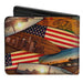 Bi-Fold Wallet - Surfboards Cali Scenes US Flag Stacked Brown3 Bi-Fold Wallets Buckle-Down   