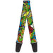 Guitar Strap - Classic TMNT Action Poses Action Bubbles Dots Blues Guitar Straps Nickelodeon   