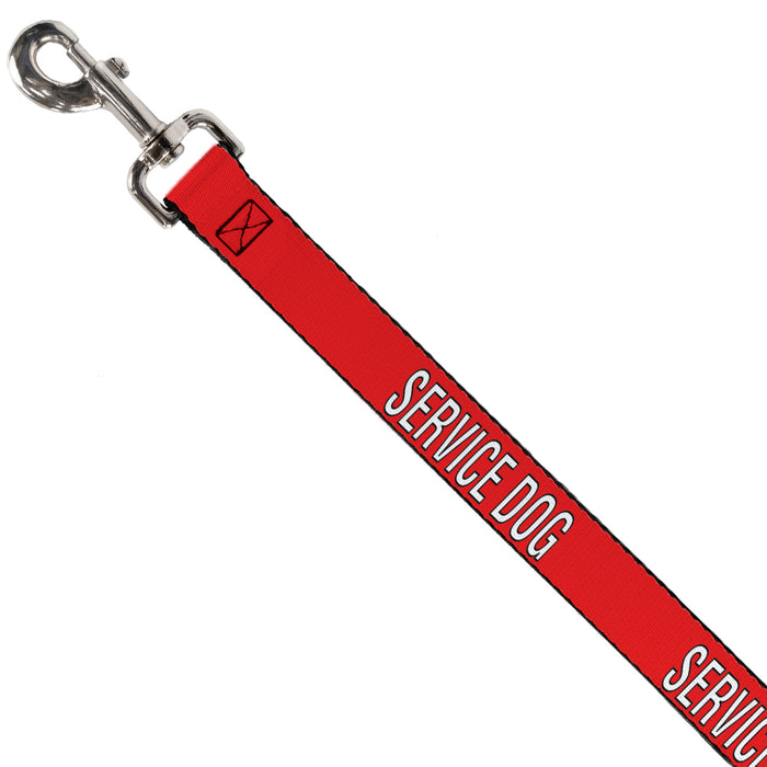 Dog Leash - SERVICE DOG Red/Black/White Dog Leashes Buckle-Down   