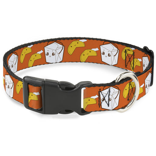 Plastic Clip Collar - Take Out/Fortune Cookies Orange Plastic Clip Collars Buckle-Down   