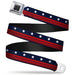 BD Wings Logo CLOSE-UP Full Color Black Silver Seatbelt Belt - Americana Stars & Stripes4 Blue/White/Red Webbing Seatbelt Belts Buckle-Down   