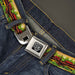 BD Wings Logo CLOSE-UP Full Color Black Silver Seatbelt Belt - Hamburger Vivid Webbing Seatbelt Belts Buckle-Down   