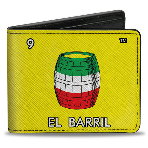 Bi-Fold Wallet - Loteria EL BARRIL Barrel + LOTERIA Quote Yellow Bi-Fold Wallets Loteria   