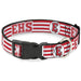 Plastic Clip Collar - High School Musical East High School EHS Wildcats Logo/Stripe White/Red Plastic Clip Collars Disney   